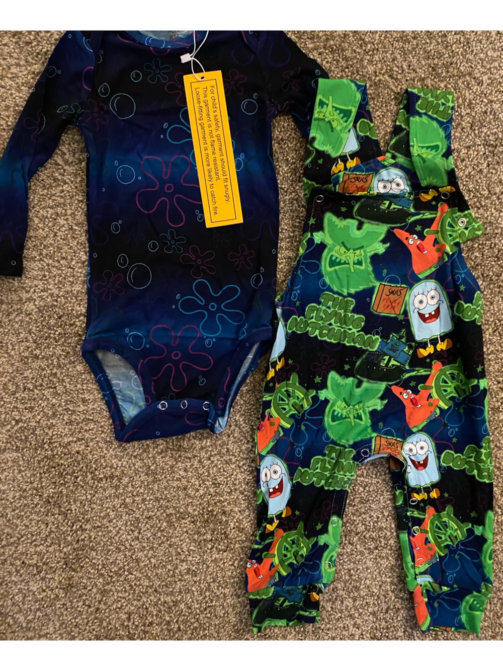 Kids Blue & Green Cartoon Matching Swim Set